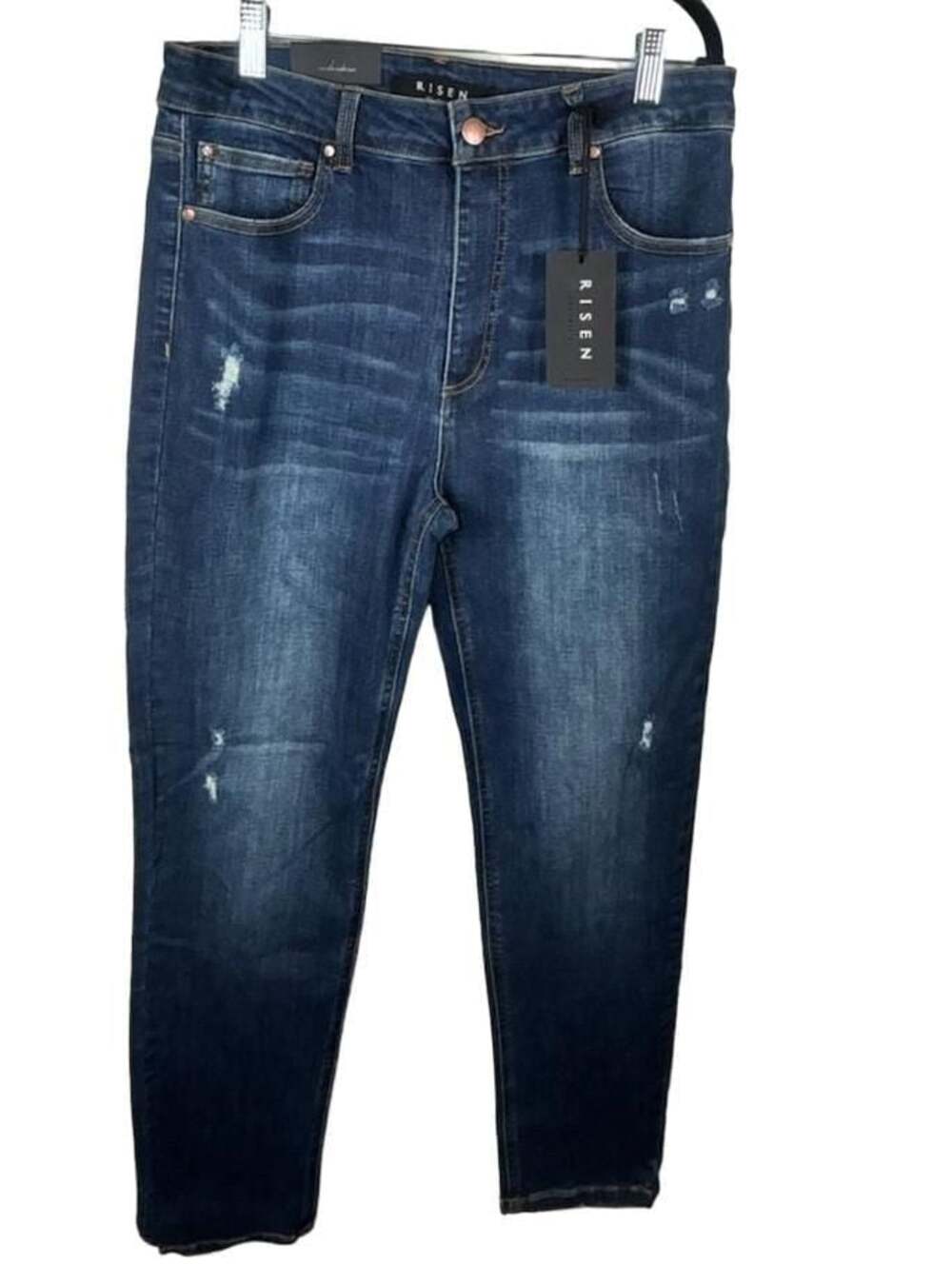 Risen Los Angeles Mid Rise Skinny Distressed Denim Jeans